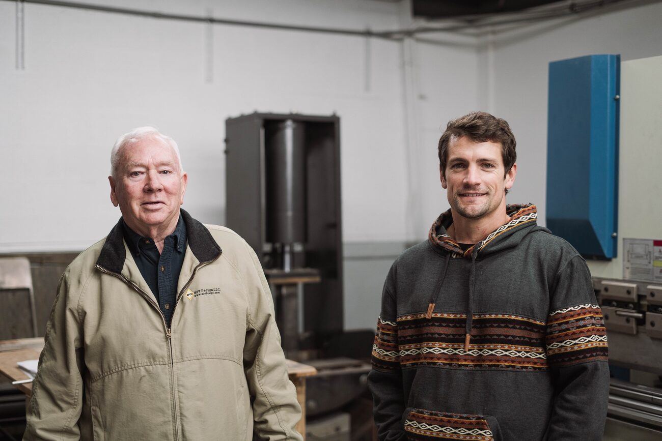 Lee with Andries Breedt in the machine shop