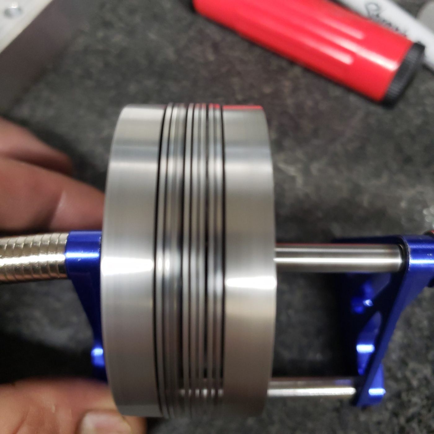 The machined core of the engine