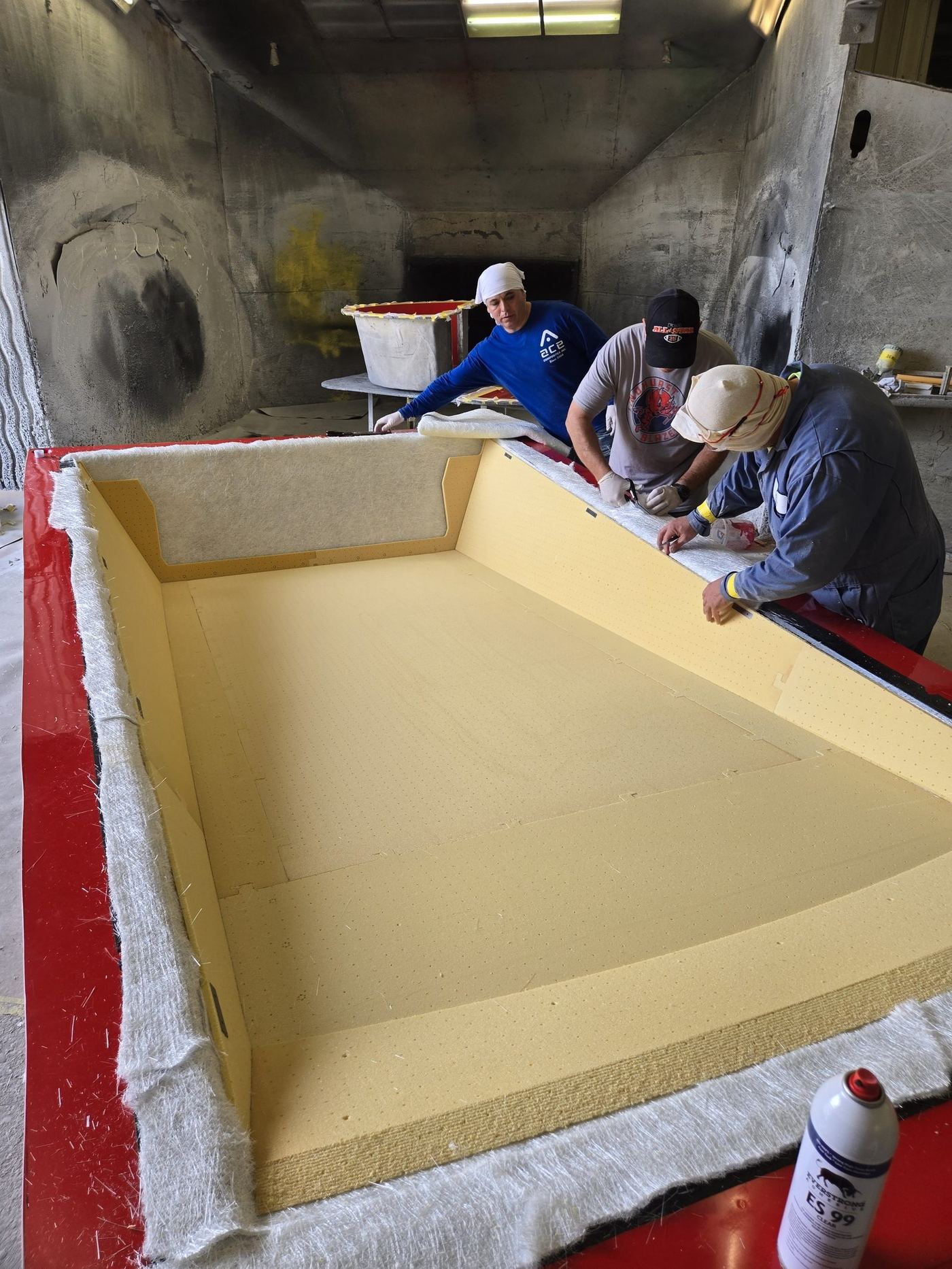 Prepping a mold in the booth