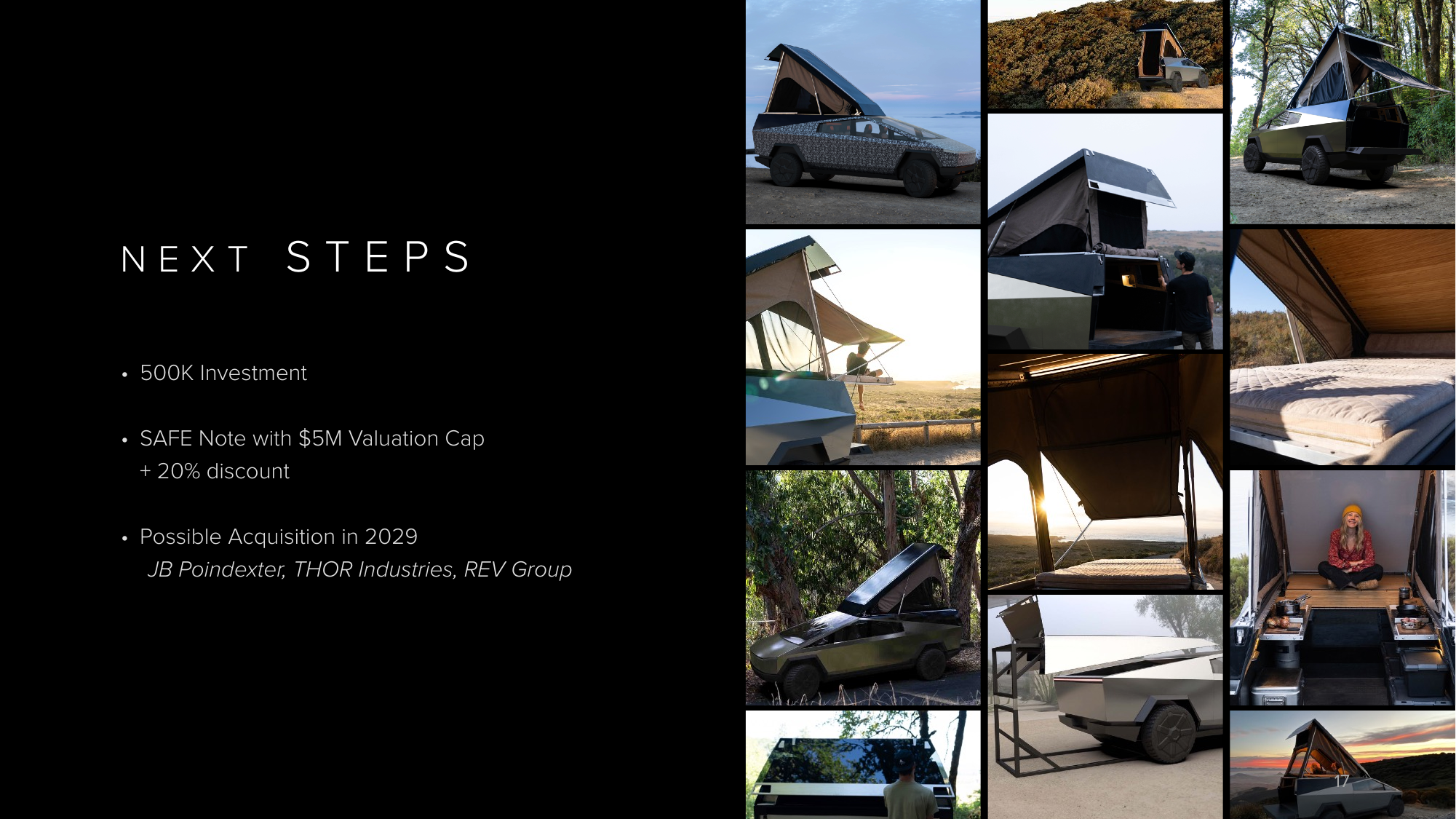 Space Campers investor pitch deck slide