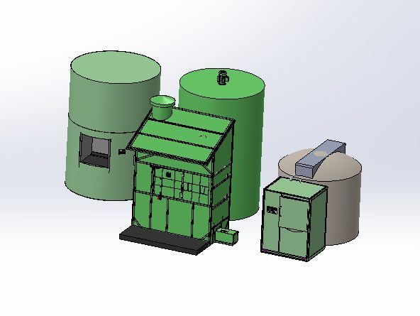 A second grouping of the same component options in a different arrangement, comparing how the modular pieces could combine